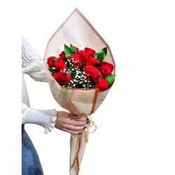 15 Kırmızı Gül Buketi
