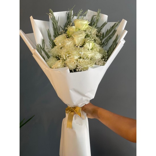 20 Beyaz Gül Buketi