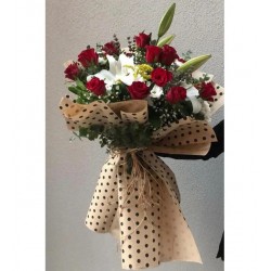 Gül Ve Lilyum Buketi