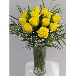 Vazoda Sarı Güller İthal Özel