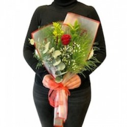 Vip Tek Kırmızı Gül Buketi