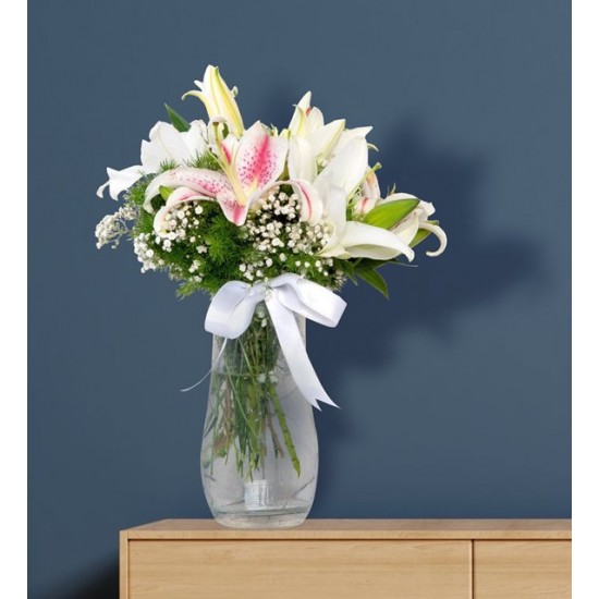 Pembe İnci Lilyum Aranjmanı