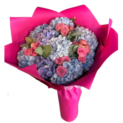 Deluxe Ortanca ve Gül Buketi