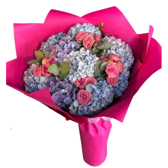 Deluxe Ortanca ve Gül Buketi